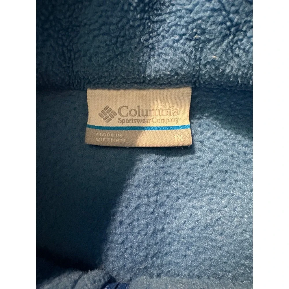 Columbia Full Zip Fleece Jacket Blue Women's Large Warm‎ Lightweight Zip-Up